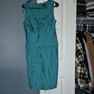 Signature Teal Ruffled Midi Dress